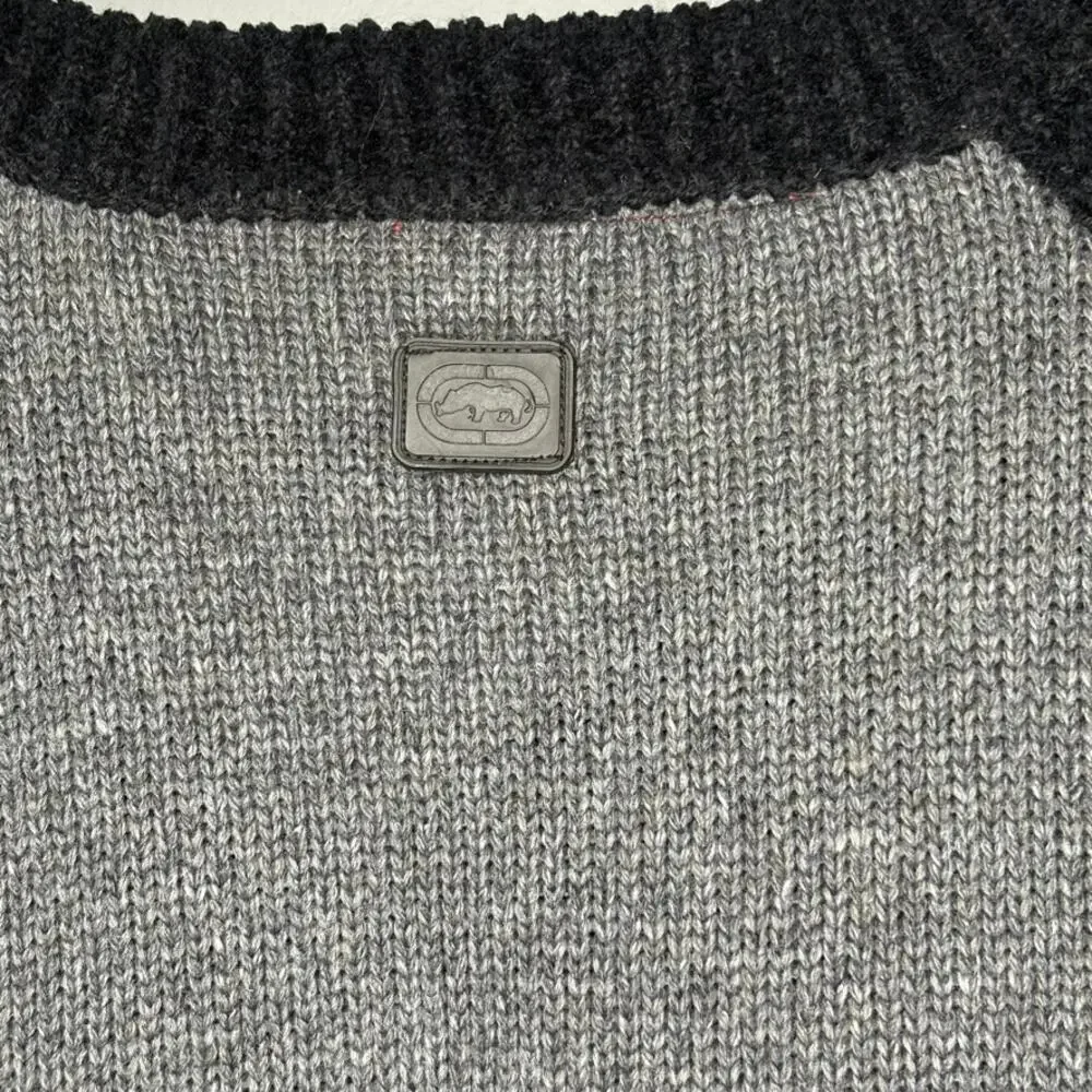 VTG Y2K Ecko Unltd Wool Blend Embroidered Urban Streetwear Mens Sweater Sz XXL